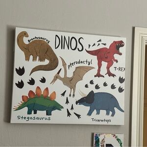 Dinosaur Art 4 pieces Boys room decor